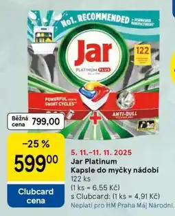 Tesco Jar Platinum Kapsle do myčky nádobí nabídka