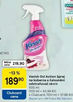 Tesco Vanish Oxi Action Sprej na koberce a čalounění odstraňovač skvrn nabídka