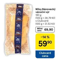 Tesco Milsy Bánovecký vánoční sýr nabídka