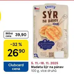 Tesco Madeta Sýr na pánev nabídka