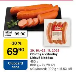 Tesco Chutný a výhodný Lidová klobása nabídka