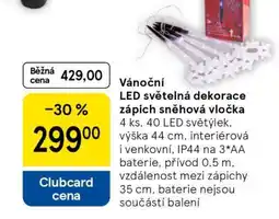 Tesco Vánoční LED světelná dekorace zápich sněhová vločka nabídka