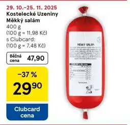 Tesco Kostelecké Uzeniny Měkký salám nabídka