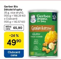 Tesco Gerber Bio Dětské křupky nabídka