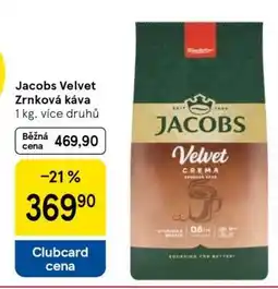 Tesco Jacobs Velvet Zrnková káva nabídka