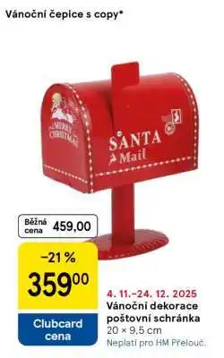 Tesco Vánoční dekorace poštovní schránka nabídka