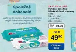 Tesco Pampers sensitive Dětské vlhčené ubrousky nabídka