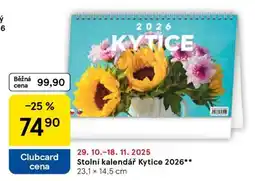 Tesco Stolní kalendář Kytice 2026 nabídka