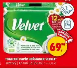 Penny Market TOALETNÍ PAPÍR HEŘMÁNEK VELVET nabídka