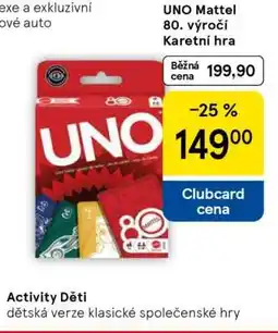 Tesco UNO Mattel 80. výročí Karetní hra nabídka