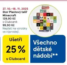 Tesco Stor Plastový talíř Minecraft nabídka