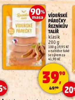 Penny Market VÍDEŇSKÉ PÁREČKY ŘEZNÍKŮV TALÍŘ klasik nabídka