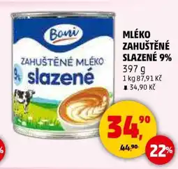 Penny Market MLÉKO ZAHUŠTĚNÉ SLAZENÉ 9% nabídka