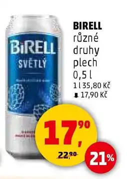 Penny Market Birell různé druhy plech 0,5 l nabídka