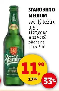 Penny Market STAROBRNO MEDIUM světlý ležák 0,5 l nabídka