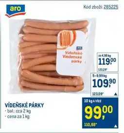 Makro Vídeňské párky* • nabídka