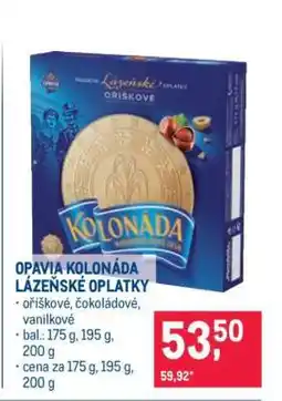 Makro Opavia Kolonáda lázeňské oplatky nabídka