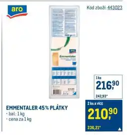 Makro EMMENTALER 45 % PLÁTKY nabídka