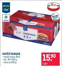 Makro Hovězí burger nabídka