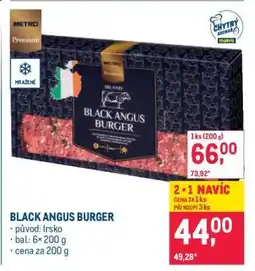 Makro Black Angus burger nabídka