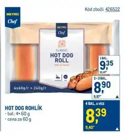 Makro Hot Dog rohlík nabídka