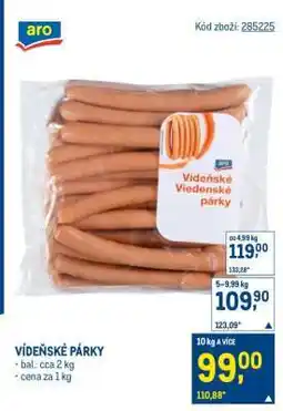 Makro Vídeňské párky* • nabídka