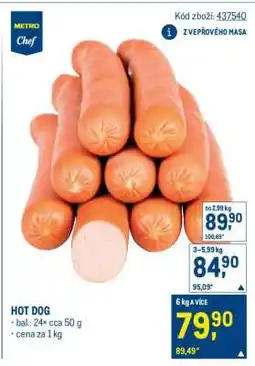 Makro Hot Dog nabídka