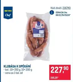 Makro Klobása k opékání nabídka
