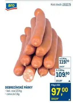 Makro Debrecínské párky nabídka