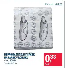 Makro NEPROMASTITELNÝ SÁČEK NA PÁREK V ROHLÍKU nabídka