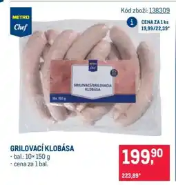 Makro Grilovací klobása nabídka