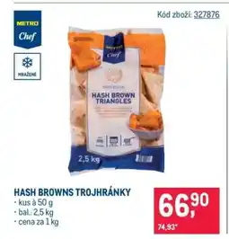 Makro Hash Browns trojhránky nabídka