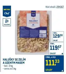 Makro Halušky se zelím a uzeným masem nabídka