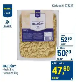 Makro Halušky nabídka