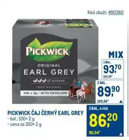 Makro PICKWICK ČAJ ČERNÝ EARL GREY nabídka