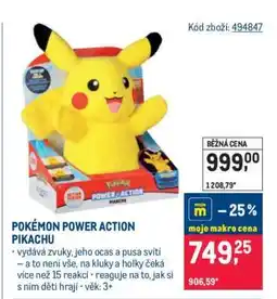 Makro Pokémon Power Action Pikachu nabídka