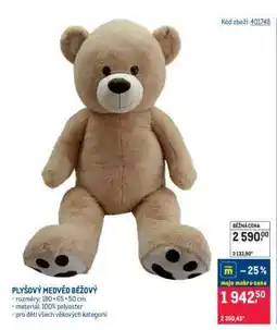 Makro PLYŠOVÝ MEDVĚD BÉŽOVÝ nabídka