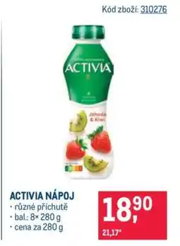Makro Activia nápoj nabídka