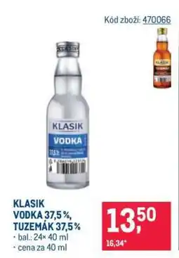 Makro KLASIK VODKA 37,5 %, TUZEMÁK 37,5 % nabídka