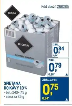 Makro Smetana do kávy 10% nabídka