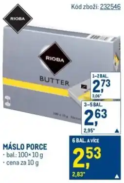 Makro Máslo porce nabídka