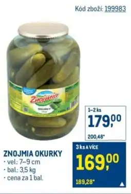Makro Znojmia okurky nabídka