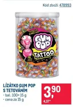 Makro Lízátko gum pop s tetováním nabídka