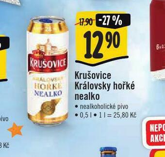 Jip Krušovice královské hořké nealko nabídka