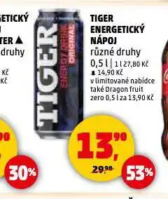 Penny Market Tiger energy drink nabídka