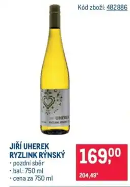 Makro Jiří uherek ryzlink rýnský nabídka