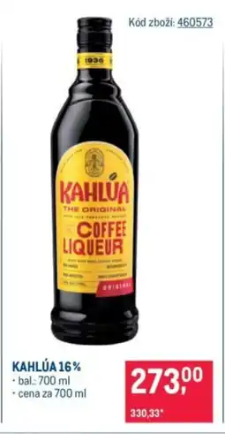 Makro KAHLÚA 16% nabídka