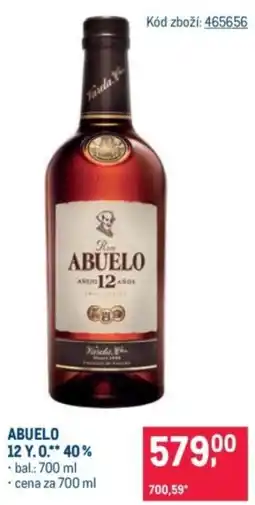 Makro ABUELO 12 Y.O. 40% nabídka