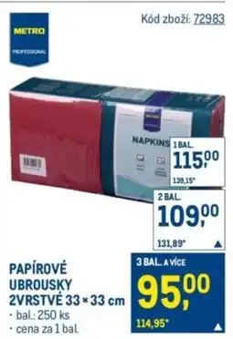 Makro Papírové ubrousky 2vrstvé nabídka