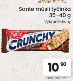 Kubík potraviny Sante müsli tyčinka nabídka
